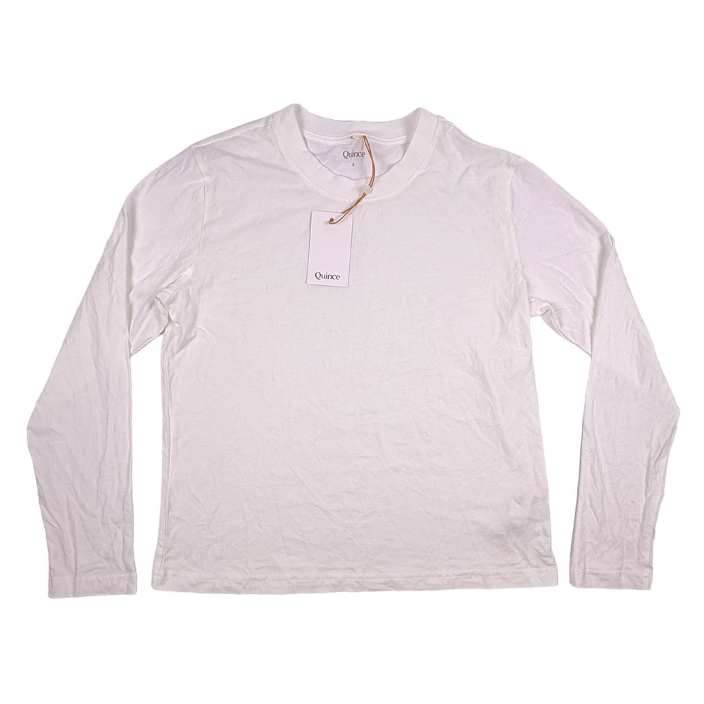 NWT Quince Cotton Modal Long Sleeve Shirt Womens Sz S White Minimalist Clean Grl